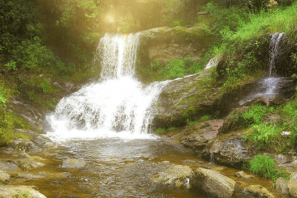 Visitors can see the white Silver waterfall on clear days